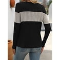 thumbnail image 3 of Anbech Women's Color Block Sweater Casual Long Sleeve Knit Tshirt Loose Pullover, 3 of 6