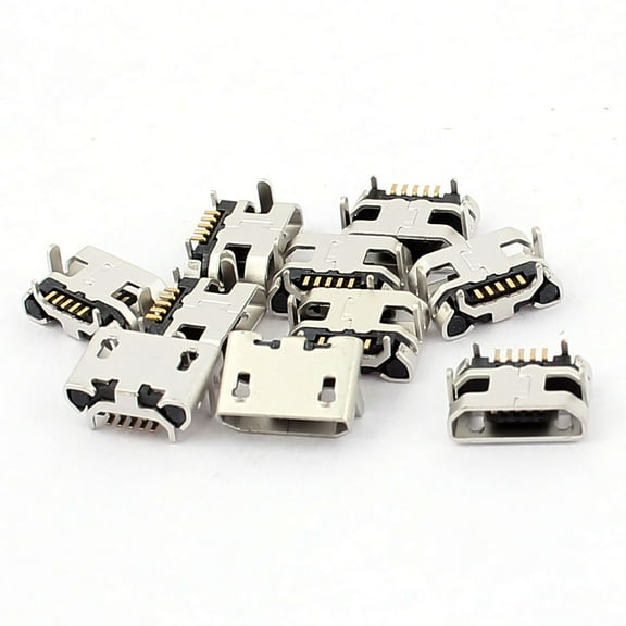 10 Pcs 5 Pin PCB Mount Micro B USB Female SMT Connector Data Port
