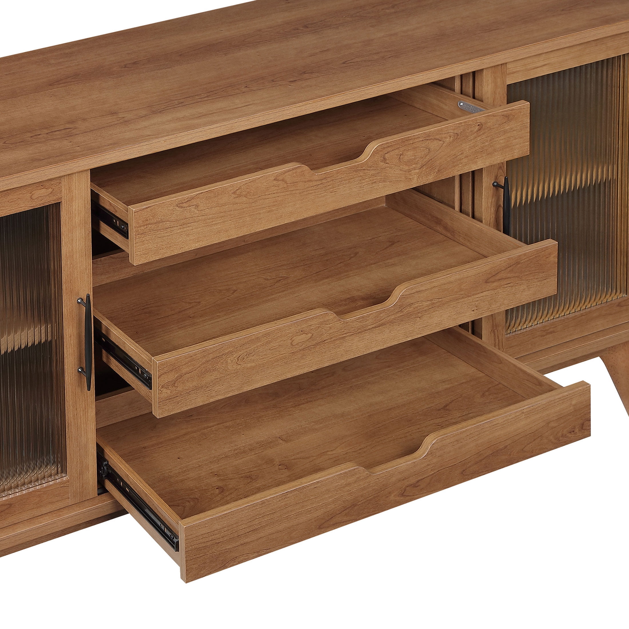 Better Homes & Gardens Greyson Glass Door Buffet Cabinet, Acorn Finish
