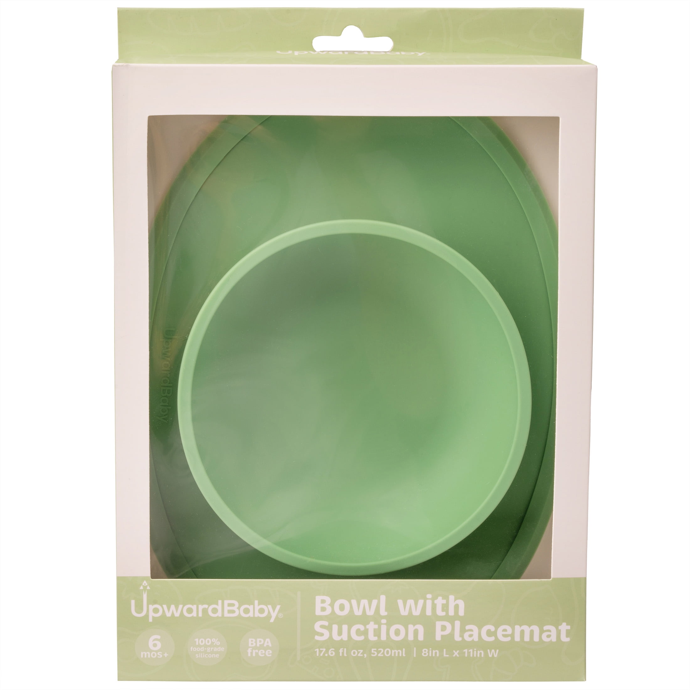 UpwardBaby Bowl with Suction Placemat  - BPA Free - 100% Food-Grade Silicone - 6m+