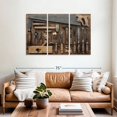 thumbnail image 2 of Elephant Stock Old Carpentry Tools Wall Art - Horizontal Multi Panel Canvas - Living Room Wall Decor - Hobbies And Lifestyle Multi Panel - Gray And Brown Decor - 57" x 36", 2 of 8