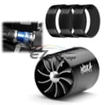 thumbnail image 2 of Mi2KA Turbine Air Intake Fuel Gas Saver Double Fan System Turbo 2.5"-3.0" Silver, 2 of 7