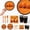 D, variant on Halloween Scarecrow Pumpkin Plates And Napkins, Disposable Tableware Set, Spooky Festive Series, Heavy Duty Molded Synthetic Paper, For Halloween Party Supplies, Orange Black, 90pcs
