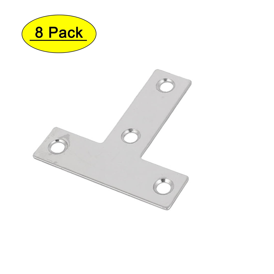 Uxcell 50mmx50mm T Shaped Stainless Steel Angle Bracket Corner Brace Silver Tone 8 Pcs
