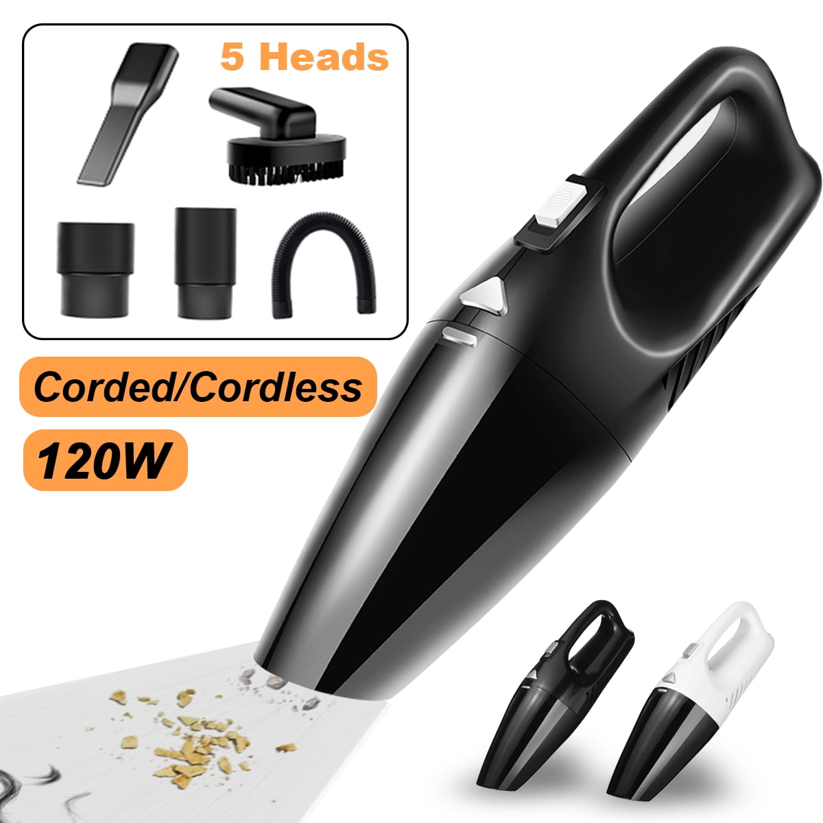 5in1 120W Cordless/Corded Home Car Vacuum Cleaner 12V USB