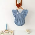 thumbnail image 6 of Summer Baby Girls Solid Color Square Neck Onesie, 6 of 8