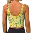 thumbnail image 4 of Uemuo Lemon (2) Pattern Women's Sports Bra - High Impact Support, Breathable, and Comfortable Athletic Bra for Running, Yoga, and Workouts, 4 of 9