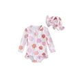 thumbnail image 2 of Toddler Girls Rash Guard Swimsuit Rompers Long Sleeve Flower Print Ruffles Zipper Kids Bathing Suit Swimwear with Swim Cap, 2 of 10