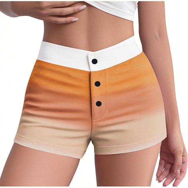 MeetoTime Pyjama pour Femmes Été Imprimé Taille Élastique Bouton Taille Haute Pyjama Ajusté Shorts