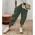 thumbnail image 1 of Pantalones casuales elásticos con bolsillos de algodón y lino para mujer de Europa y América., 1 of 6