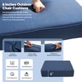 thumbnail image 3 of Patiobula 8-Piece Outdoor Deep Seat Cushion Set, 22 x 24, Water Repellent, Fade Resistant, 6-Inch Thicken Deep Seat Bottom and Back Cushion for Chair, Sofa, and Couch, Navy, 3 of 8