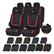 thumbnail image 2 of 9 Piezas Fundas Para 5 Asientos De Coche Universal  Belug, Negro Rosa, 2 of 5
