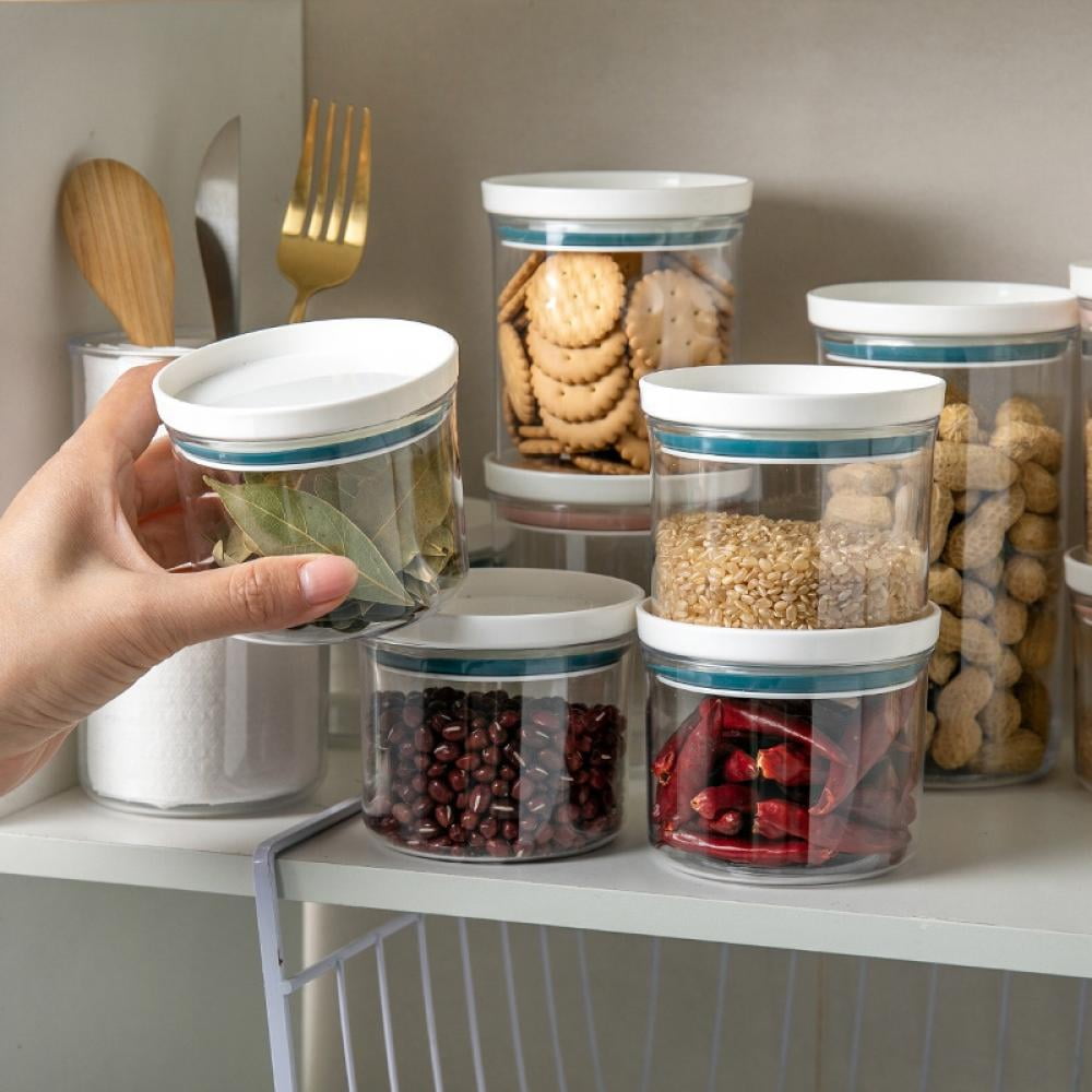  Stackable Kitchen Canisters Set, Kitchen Canisters Clear  Container Clear Food Storage Jars Containers with Airtight Bamboo Lid for  Candy, Cookie, Rice, Sugar, Flour, Pasta, Nuts (1400ml) : Home & Kitchen