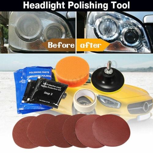 MDHAND 1 Pack (16pcs) DIY Car Lights Kit Polishing Restoration