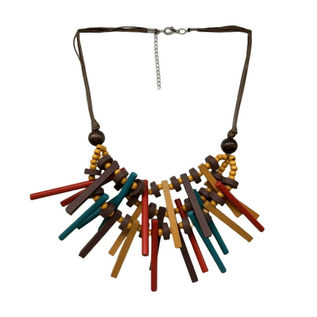 Collier Africain Déclaration Collier Ethnique Collier en Bois Collier Coloré