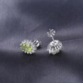 thumbnail image 4 of Jewelrypalace Princess Diana William Kate Vintage Oval 1.2ct Genuine Peridot Halo Stud Earrings 925 Sterling Silver, 4 of 7