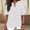 *White, variant on ClodeEU Women's Faux Linen V Neck Ruffle 3/4 Sleeve Blouse,Casual Loose Fit Solid Color Top Army Green,Women's Plus L