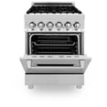thumbnail image 3 of ZLINE 24" 2.8 cu. ft. Dual Fuel Range with Gas Stove and Electric Oven in Fingerprint Resistant Stainless Steel and Blue Gloss Door (RAS-BG-24), 3 of 21