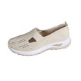 thumbnail image 2 of AUDeals Womens Orthopedic Slip On Sneakers Non Slip Arch Support Lightweight Breathable Walking Shoes (Beige, 7), 2 of 9