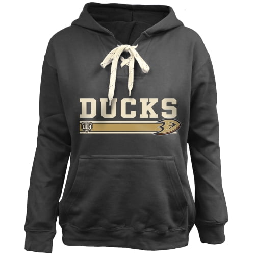 Anaheim Ducks Old Time Hockey Youth Carey Skate Lace Up Pullover Hoodie Black by