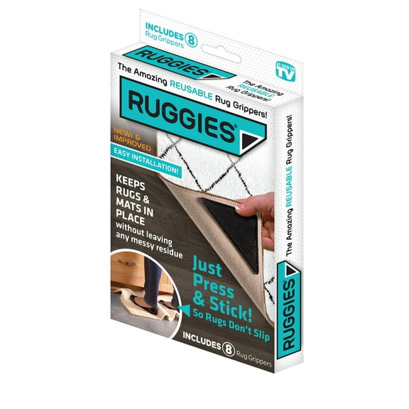Ruggies Rug Gripper Stopper Rug Pad, Carpet Gripper, Fits Any Rug Size, 8 Adhesive Sticker