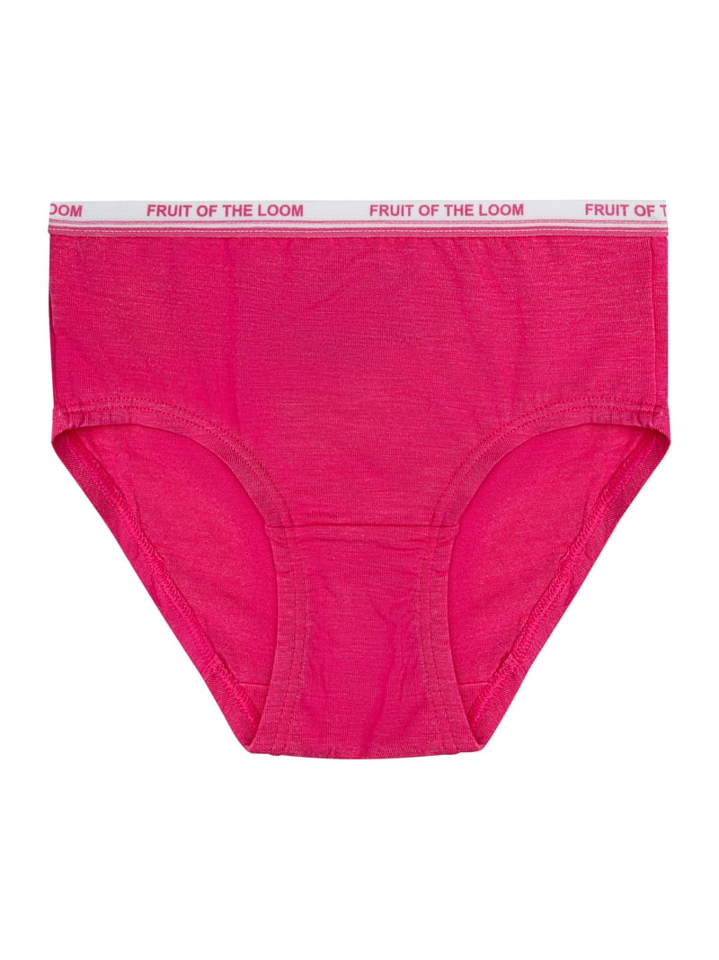 Fruit Of The Loom Slip In Cotone Per Bambine - Confezione Da 9, Multicolore, Taglia 6 Anni - Vita Naturale, Copertura Totale