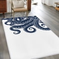 thumbnail image 2 of Navy Blue Octopus Area Rugs 3'x5', Washable Small Throw Rugs for Living Room Bedroom, Coastal Ocean Animals Nautical Indoor Outdoor Rug Non-Slip Low Pile Carpet Runner Reversible Floor Mats, 2 of 8