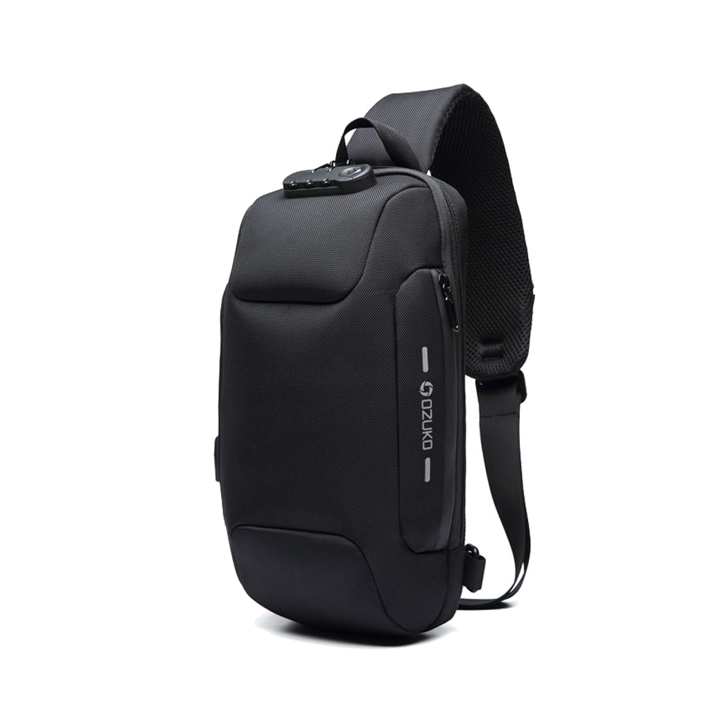 OZUKO Sling Backpack USB Anti-Theft Men'S Chest Bag Casual 