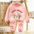 thumbnail image 2 of TOWED22 Toddler Infant Baby Girl Boy Outfits Long Sleeve Crewneck Tee Casual Joggers Pants 2pcs Fall Winter Clothes Clothing Set(Watermelon Red,5-6 Y), 2 of 5