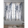 thumbnail image 4 of Grey Forest Curtains 63 Inch Length, Sheer Curtains for Bedroom Living Room Window Abstract Vintage Oil Painting Trees Rod Pocket Voile Drapes Kitchen Curtains Small Half Window 42"x63" 2 Panels, 4 of 6