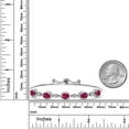 thumbnail image 6 of Gem Stone King 925 Sterling Silver Red Created Ruby and Lab Grown Diamond Bracelet for Women | 4.65 Cttw | Gemstone July Birthstone | Oval 7X5MM | Fully Adjustable 9 inch, 6 of 6