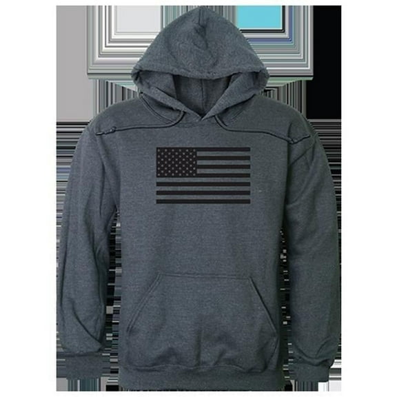 Tonal Flag Graphic Pullover Sweatshirt, Heather Charcoal - 2XL