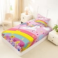 thumbnail image 4 of Manfei Dreamy Unicorn Pattern Twin Sheets,Kawaii Flowers Bedding,Pink,3-Piece,1 Fitted Sheet and 1 Pillowcase, 4 of 6
