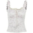 thumbnail image 3 of Musuos Women Floral Tank Tops Lace Patchwork Sleeveless Summer Crop T-Shirt, 3 of 8