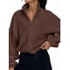thumbnail image 1 of Chaquetas de Forro para Mujer, Sudaderas Extragrandes con Cremallera, Ropa de Invierno, Conjuntos de Larga y Corte Corto para Otoño. Color Café L, 1 of 10