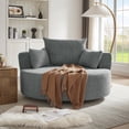 thumbnail image 4 of Harper & Bright Designs Modern 360° Swivel Barrel Accent Chair with Removable Pillows, Comfort Swivel Sofa Chair with Ergonomic Back Suppor, Round Lounge Chair for Living Room Office, 360° Grey, 4 of 20