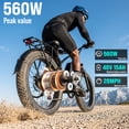 thumbnail image 4 of Rexei Yeki 26" Fat Tire EBike, 560W Electric Bike for Adults, 48V 15AH Battery, 28 MPH Max Speed, 7-Speed , 500 lbs, Front Suspension, Dual Disc Brakes, LCD Display, Class3 UL2849, 4 of 9