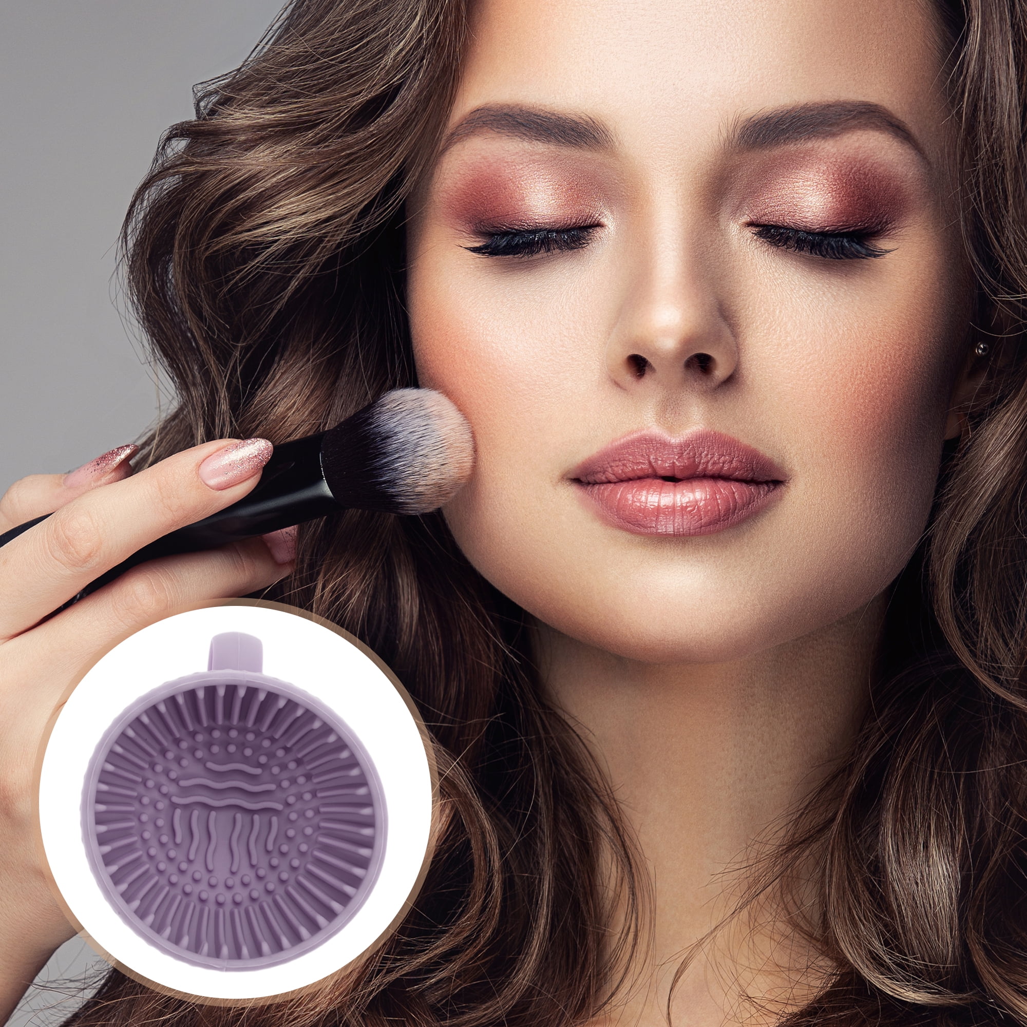 Unique Bargains Hand-held Makeup Brush Cleaner 1 Pc Dark Purple