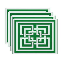 Simply Daisy, 18 x 14 Inch, Greek New Key, Geometric Print Placemat (Set of 4), Green