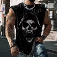 thumbnail image 5 of adaychics Men Skull Tank Top Gothic Novelty Graphic Tank Top Sleeveless Workout Shirt for Streetwear Holiday Party, 5 of 7