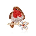 thumbnail image 2 of Fiudx Broche de Pájaro Rojo, Impresionante Broche con Incrustaciones de Diamantes de Imitación, Elegante Diseño Chapado En Oro, Accesorio Versátil, Llavero para Bolso de Gimnasio, Regalo Perfecto par, 2 of 6