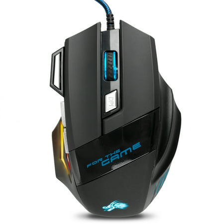 TSV Laser Gaming Mouse Wired with 7 Programable Buttons 5500 DPI 4 Color LED Light, Fire Button High Precision, Used for games and office (Best Wired Gaming Mouse)