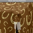 thumbnail image 4 of Western Dog Crate Cover, Horse Shoe Motif Vintage Pattern with Star Barn Lucky Charm Design, Easy to Use Pet Kennel Cover for Medium Large Dogs, 35" x 23" x 27", Brown Pale Yellow, by Ambesonne, 4 of 6