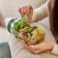 thumbnail image 3 of Leakproof Salad Container with Sauce Compartment, All-in-One Vertical Layered Lunch Box with Built-in Bowl, Portable Salad Pod for On-the-Go Meals, 3 of 5