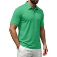 thumbnail image 5 of Zimjoy Mens Polo Shirts Basic Short Sleeve Golf Shirt Dry Fit Casual Athletic T-Shirt Moisture Wicking Top Green L, 5 of 5