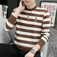 thumbnail image 3 of Men's Striped Versatile Embroidered Long Sleeve Sweatshirt, 3 of 4