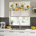 thumbnail image 5 of Yellow Sunflowers Valances for Windows, Decorative Rod Pocket Window Valance Curtains, Daisy Bees Elegant Pastoral Floral Short Curtain Drapes for Kitchen/Living Room, 2 Panels, 54" W x 18" L, 5 of 8
