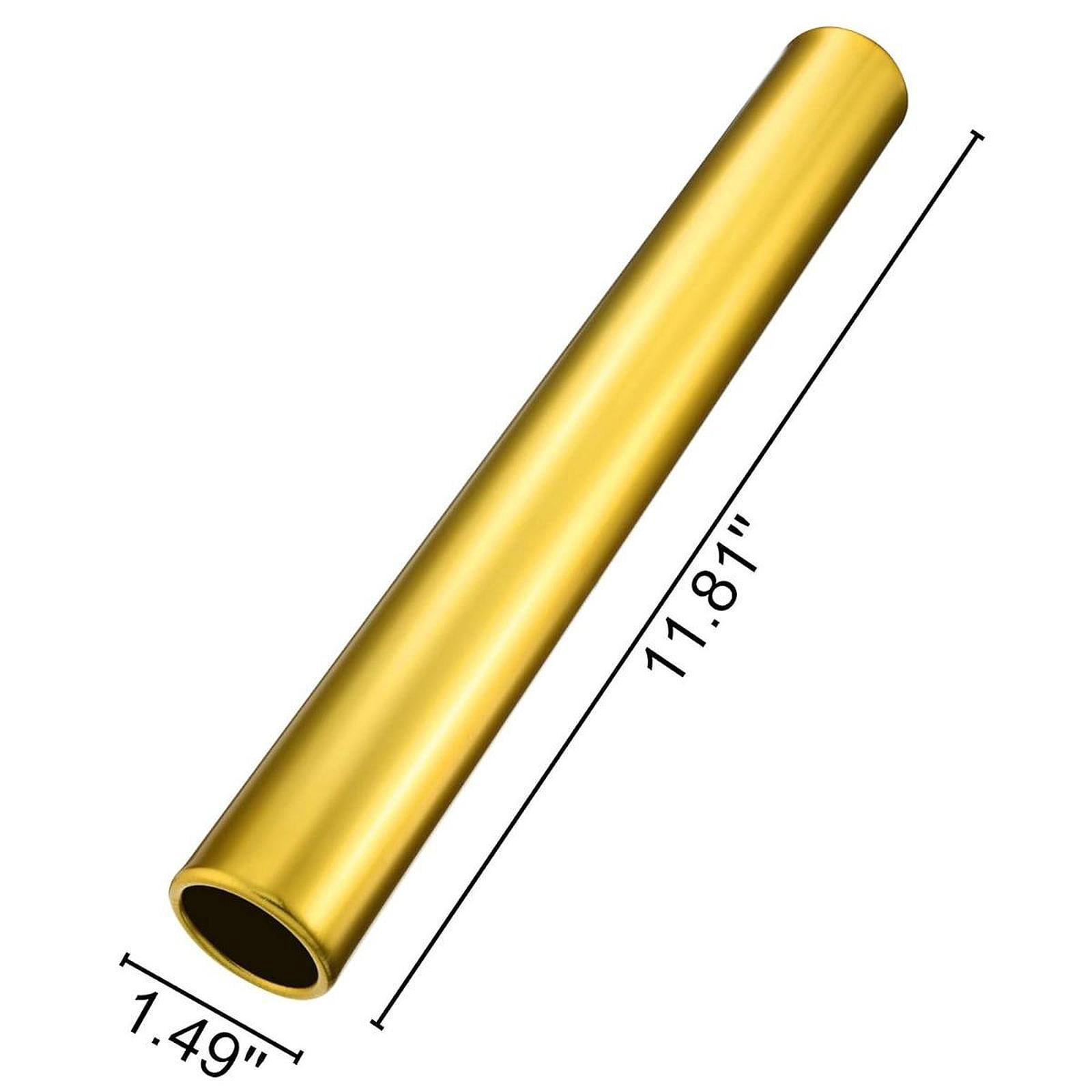 Wswqop Set of 5 Relay for Track And Field Events, 11.42" Running Sticks for Outdoor Use Gold