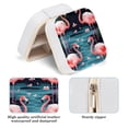 thumbnail image 5 of Flamingo Square Portable Jewelry Box Organizer for Rings, Earrings, Necklaces, Bracelets, Girls, Women, 5 of 7