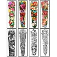 thumbnail image 5 of Yazhiji 18 Sheets Full Arm Waterproof Temporary Tattoos and Half Arm Shoulder Tattoo, Extra Large Lasting Tattoo Stickers for Girls and Women (22.83"X7.1"), 5 of 8